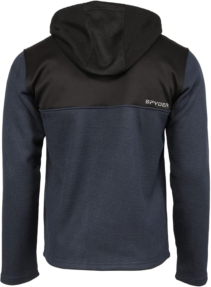 Spyder Men's Racer 1/4 Zip Pullover Hoodie, Frontier Medium at